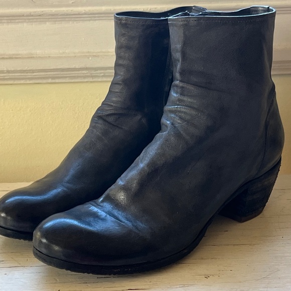 Official Creative dark gray/black leather boots 38.5. - Picture 3 of 9